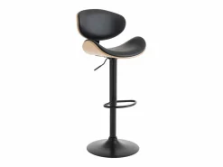 Clearance Lote de 2 taburetes de bar de piel sintética - Natural claro y Negro - MONTENEGRO Muebles De Bar|Taburete Alto