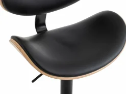 Clearance Lote de 2 taburetes de bar de piel sintética - Natural claro y Negro - MONTENEGRO Muebles De Bar|Taburete Alto