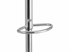 Kayelles Lote de 2 taburetes de bar de diseño, asiento con respaldo bajo, cojín de cuero sintético, giratorio, altura ajustable, base de cromo SIG (blanco)