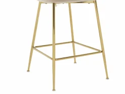Clearance Vente-unique Lote de 2 taburetes de bar de terciopelo y metal dorado - - POLPONA de Pascal MORABITO Beige