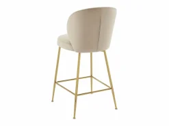 Clearance Vente-unique Lote de 2 taburetes de bar de terciopelo y metal dorado - - POLPONA de Pascal MORABITO Beige