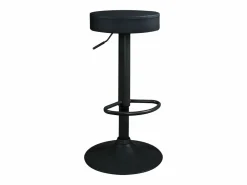 Sale Kayelles Lote de 2 taburetes de bar redondos s, asiento de símil cuero acolchado, giratorio y altura regulable YO ( integral) Negro