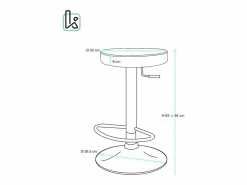 Sale Kayelles Lote de 2 taburetes de bar redondos s, asiento de símil cuero acolchado, giratorio y altura regulable YO ( integral) Negro
