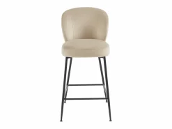 Best Vente-unique Lote de 2 taburetes de terciopelo y metal negro - - POLPONA de Pascal MORABITO Beige