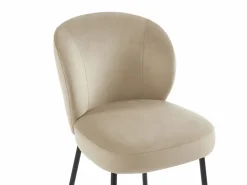 Best Vente-unique Lote de 2 taburetes de terciopelo y metal negro - - POLPONA de Pascal MORABITO Beige