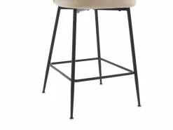 Best Vente-unique Lote de 2 taburetes de terciopelo y metal negro - - POLPONA de Pascal MORABITO Beige