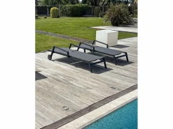 Paris Garden Lote de 2 tumbonas de aluminio y lona plastificada