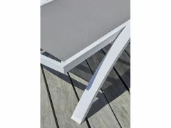 Sale Dcb Garden Lote de 2 tumbonas de lona plastificada y aluminio Blanco
