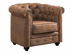 Clearance Lote e 2 sillones CHESTERFIELD microfibra envejecida Sillón