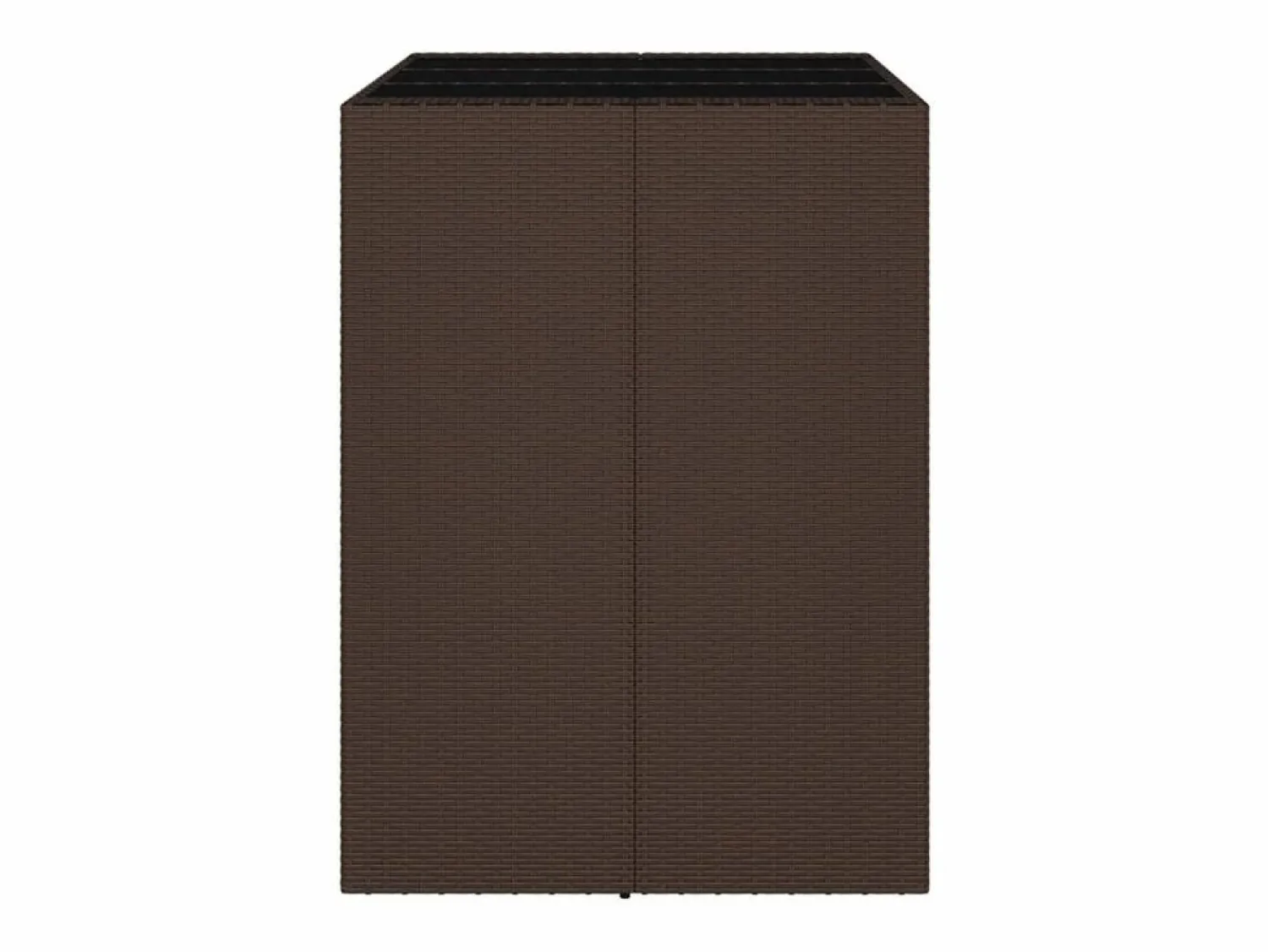 Outlet Garden Furniture Lou Mesa bar con superficie cristal ratán PE marrón 105x80x110 cm Marru00f3n