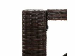 Outlet Garden Furniture Lou Mesa bar con superficie cristal ratán PE marrón 105x80x110 cm Marru00f3n