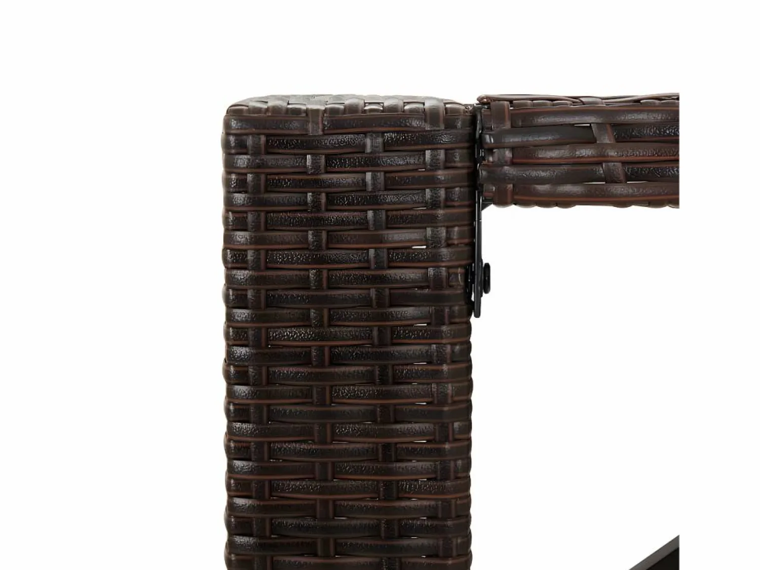 Outlet Garden Furniture Lou Mesa bar con superficie cristal ratán PE marrón 105x80x110 cm Marru00f3n