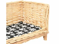 New Garden Furniture Louis-Léon Cesta para perros con cojín sauce natural 90x54x35 cm Marru00f3n