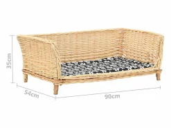 New Garden Furniture Louis-Léon Cesta para perros con cojín sauce natural 90x54x35 cm Marru00f3n