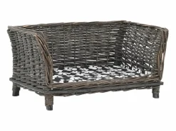 Garden Furniture Louis-Léon Cesta para perros con cojín sauce natural 50x33x30 cm
