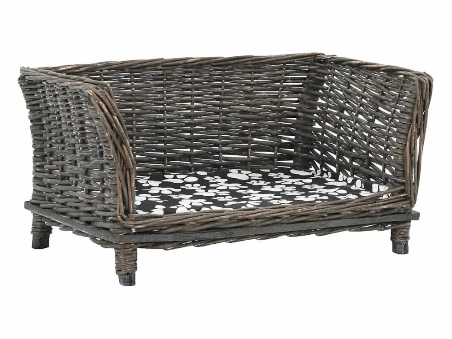 Garden Furniture Louis-Léon Cesta para perros con cojín sauce natural 50x33x30 cm