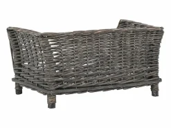 Garden Furniture Louis-Léon Cesta para perros con cojín sauce natural 50x33x30 cm