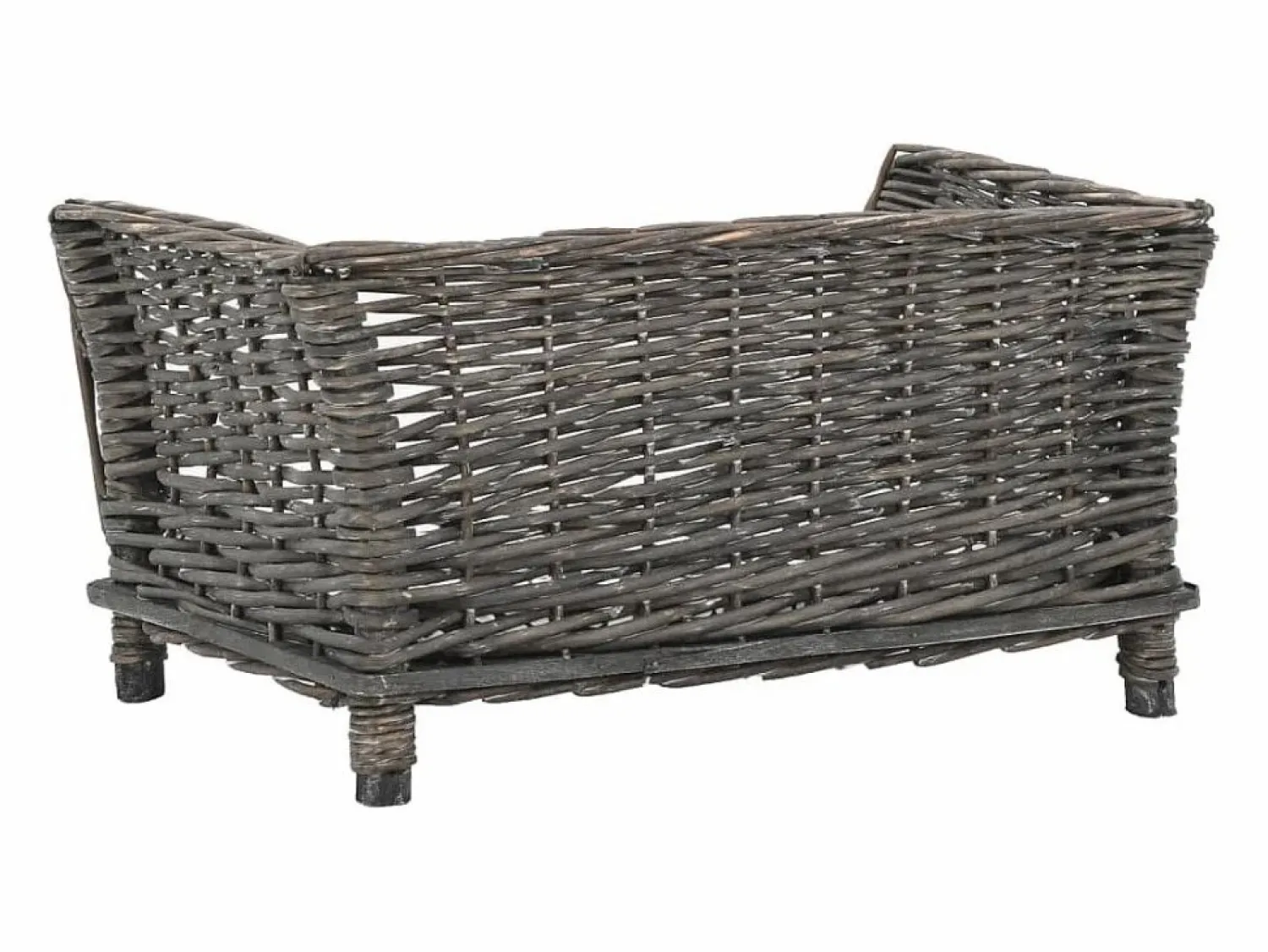 Garden Furniture Louis-Léon Cesta para perros con cojín sauce natural 50x33x30 cm