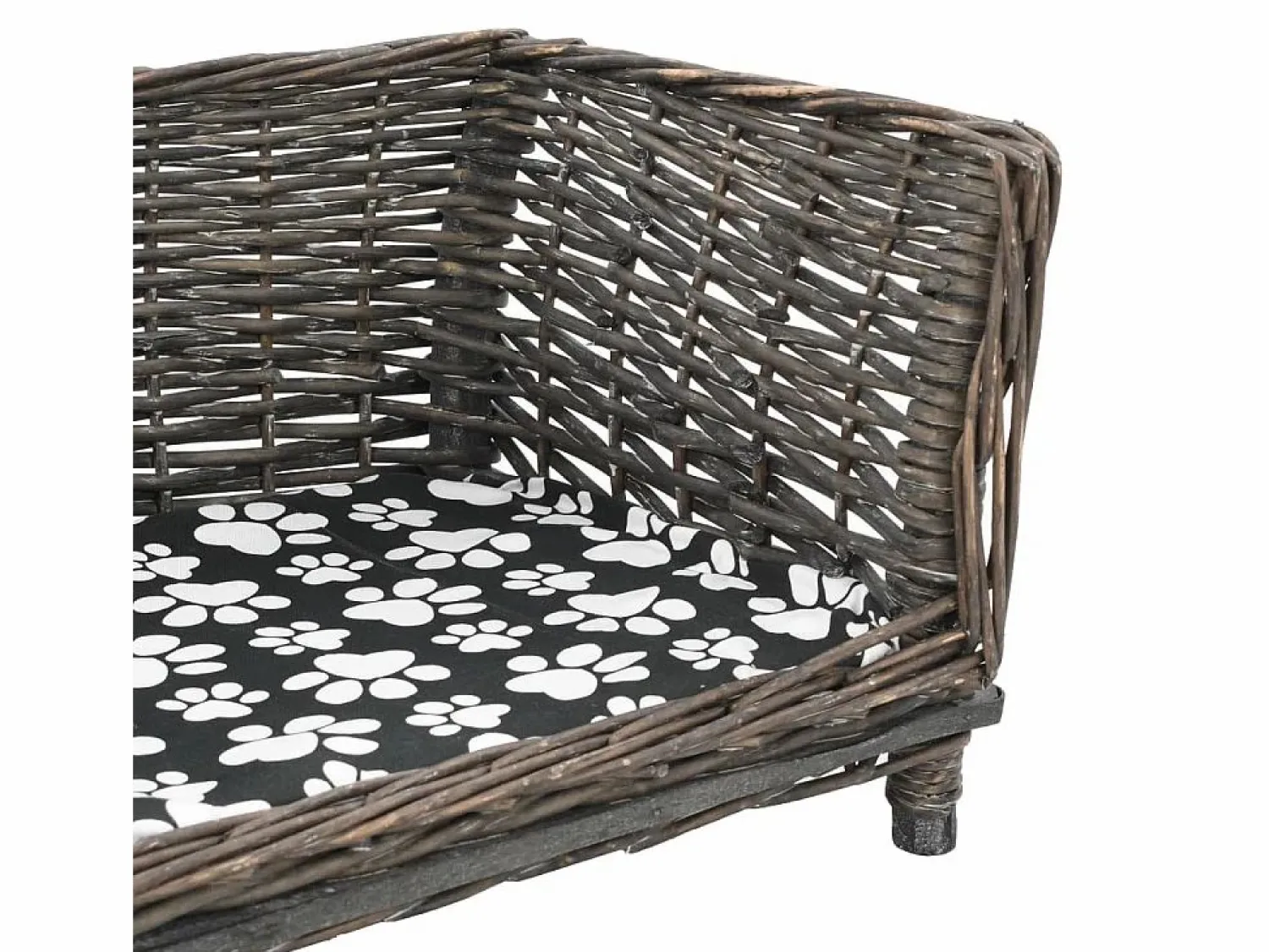 Garden Furniture Louis-Léon Cesta para perros con cojín sauce natural 50x33x30 cm