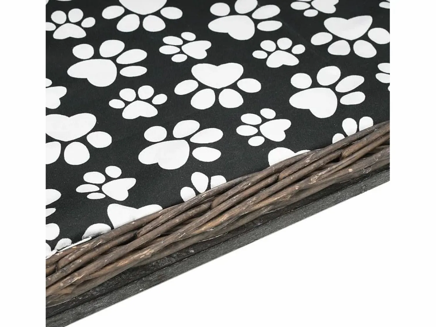 Garden Furniture Louis-Léon Cesta para perros con cojín sauce natural 50x33x30 cm