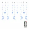 vidaxl Luces estrella y luna 138 LEDs azul con control remoto