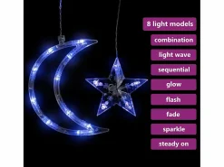 vidaxl Luces estrella y luna 138 LEDs azul con control remoto