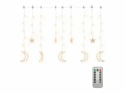 vidaxl Luces estrella y luna 138 LEDs blanco cálido con control remoto