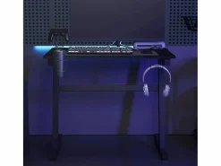 Garden Furniture Luc-Jean-Marie Escritorio gaming con LED patas en forma Z 90x60x75 cm