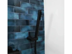Essebagno Luisa combinación de soporte de ducha de 3 piezas Negro
