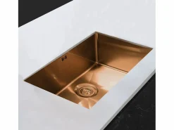 Online Luisa fregadero 1 cubeta grande 76x45 en acero inoxidable cobre cepillado Fregadero