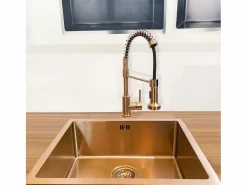 Online Luisa fregadero 1 cubeta 55x45 en acero inoxidable cobre cepillado Fregadero