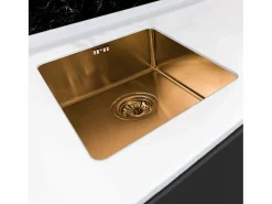 Online Luisa fregadero 1 cubeta 55x45 en acero inoxidable cobre cepillado Fregadero