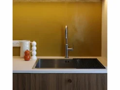 Online Essebagno Luisa Fregadero 1 seno grande 76x45 en acero inoxidable Bronce