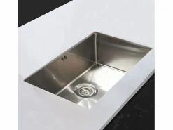 Online Essebagno Luisa Fregadero 1 seno grande 76x45 en acero inoxidable Bronce