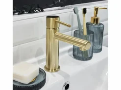 Clearance Luisa mezclador de lavabo bajo oro cepillado Grifo