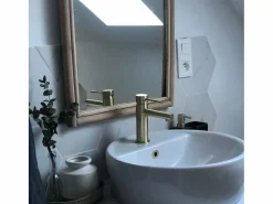 Clearance Luisa mezclador de lavabo bajo oro cepillado Grifo