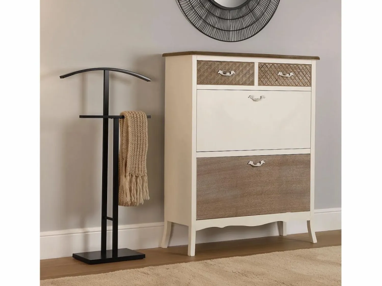 Hot Lund Galán de Noche Moderno Multifuncional con 2 Perchas o Colgadores para Ropa de Hombre o Mujer, , 100x20x52cm Galán De Noche