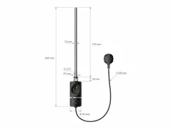 Luxebath Elemento calefactor eléctrico 900W acero inoxidable negro para radiador con termostato y pantalla digital, regulador con modo temporizador Plateado