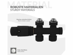 Sale Juego griferia multiblock paso suelo cabezal termostático para radiador baño conexión central, bloques grifos y válvula calefactor Toallero Eléctrico