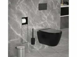 Best Módulo de armario empotrado para baño de acero inoxidable mate 60x20x10 cm con escobilla WC nicho de pared alicatable oculto encastrado Estantería Sobre Inodoro