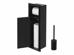 Best Módulo de armario empotrado para baño de acero inoxidable mate 60x20x10 cm con escobilla WC nicho de pared alicatable oculto encastrado Estantería Sobre Inodoro