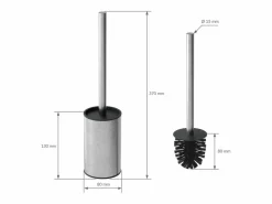LuxeBath Módulo de armario empotrado para baño de acero inoxidable 60x20x10 cm con escobilla WC nicho de pared alicatable oculto encastrado