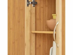 Sobuy Luxus-Carrito de cocina con piso de acero, estantería de cocina,carrito de servir de bambú de alta calidad L66xP45xA90cm,FKW13-N ES