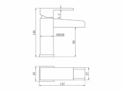 Outlet Luzz Grifo mezclador lavabo cascada bajo cromado Grifo