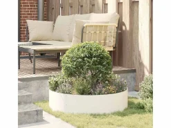 Best Maceta para Jardín | Jardinera | Macetero 80 x 80 x 20 cm Acero Blanco