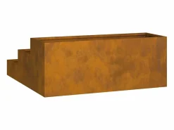 Outlet Maceta para Jardín | Jardinera | Macetero Oxidado 90 x 90 x 35 cm Acero oxidado Naranja