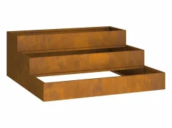 Outlet Maceta para Jardín | Jardinera | Macetero Oxidado 90 x 90 x 35 cm Acero oxidado Naranja