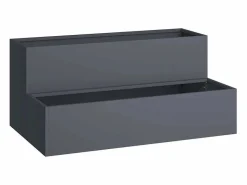 Best Maceta para Jardín | Jardinera | Macetero Antracita 100 x 60 x 45 cm Acero Macetero