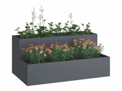 Best Maceta para Jardín | Jardinera | Macetero Antracita 100 x 60 x 45 cm Acero Macetero
