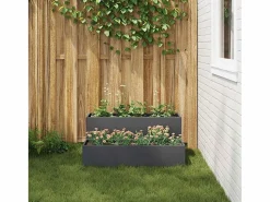 Best Maceta para Jardín | Jardinera | Macetero Antracita 100 x 60 x 45 cm Acero Macetero
